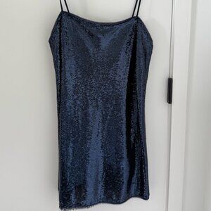 Free People sequin mini dress in blue